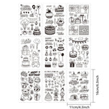 Craspire Birthday Acrylic Stamps, for DIY Scrapbooking, Photo Album Decorative, Cards Making, Stamp Sheets, Mixed Patterns, 16x11x0.3cm, 9sheets/set