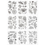 Craspire Acrylic Stamps, for DIY Scrapbooking, Photo Album Decorative, Cards Making, Stamp Sheets, Mixed Patterns, 16x11x0.3cm, 9 patterns, 1sheet/pattern, 9sheets/set