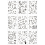 Craspire Acrylic Stamps, for DIY Scrapbooking, Photo Album Decorative, Cards Making, Stamp Sheets, Mixed Patterns, 16x11x0.3cm, 9 patterns, 1sheet/pattern, 9sheets/set