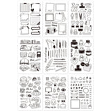 Craspire Acrylic Stamps, for DIY Scrapbooking, Photo Album Decorative, Cards Making, Stamp Sheets, Mixed Patterns, 16x11x0.3cm, 9 patterns, 1pc/pattern, 9pcs/set