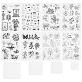 Craspire PVC Plastic Stamps, for DIY Scrapbooking, Photo Album Decorative, Cards Making, Stamp Sheets, with Acrylic Stamping Blocks Tools & Chassis, Mixed Patterns, 16x11x0.3cm, 8styles, 1sheet/style, 8sheets/set