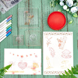 Craspire PVC Plastic Stamps, for DIY Scrapbooking, Photo Album Decorative, Cards Making, Stamp Sheets, with Acrylic Stamping Blocks Tools, Mixed Patterns, 16x11x0.3cm, 6styles, 1sheet/style, 6sheets/set