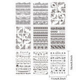 Craspire 9 Sheets 9 Styles PVC Plastic Stamps, for DIY Scrapbooking, Photo Album Decorative, Cards Making, Stamp Sheets, Mixed Patterns, 16x11x0.3cm, 1sheet/style