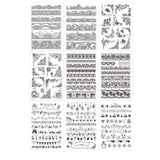 Craspire 9 Sheets 9 Styles PVC Plastic Stamps, for DIY Scrapbooking, Photo Album Decorative, Cards Making, Stamp Sheets, Mixed Patterns, 16x11x0.3cm, 1sheet/style