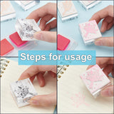 Craspire 6Pcs 6 Style Acrylic & Rubber Stamps, for DIY Craft Card Scrapbooking Supplies, Rectangle, Flower Pattern, 3.1x3.6x1.8cm, 1pc/style