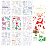 Craspire 9 Sheets 9 Style Festival & Animal & Word Pattern PVC Plastic Stamps, for DIY Scrapbooking, Photo Album Decorative, Cards Making, Stamp Sheets, Mixed Patterns, 16x11x0.3cm, 1 sheet/style