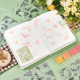 Craspire 4 Sheets 4 Style PVC Plastic Stamps, with 2 Pcs 2 Size Acrylic Stamping Blocks Tools, Flower Pattern, 16x11x0.3cm, 1sheet/style