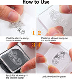 Craspire 9 Sheets 9 Style PVC Plastic Stamps, for DIY Scrapbooking, Photo Album Decorative, Cards Making, Stamp Sheets, Mixed Patterns, 16x11x0.3cm, 1 sheet/style