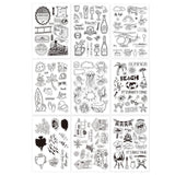 Craspire 9 Sheets 9 Style PVC Plastic Stamps, for DIY Scrapbooking, Photo Album Decorative, Cards Making, Stamp Sheets, Mixed Patterns, 16x11x0.3cm, 1 sheet/style