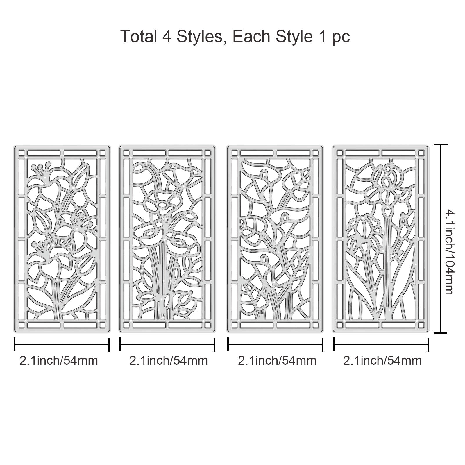 1Set Stained Flower Glass Embossing Template Mould Metal Lily and Calla Lily Cut Dies Poppy and Iris Die Cuts