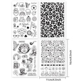 Craspire 4 Sheets 4 Styles PVC Plastic Stamps, for DIY Scrapbooking, Photo Album Decorative, Cards Making, Stamp Sheets, Saint Patrick's Day Themed Pattern, 160x110x3mm, 1 sheet/style