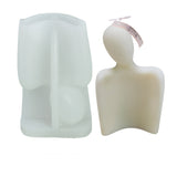 3PCS DIY Girlfriend Candle Silicone Molds, for Scented Candle Making, White, 11.5x7.4x4.7cm, Inner Diameter:56x17mm.