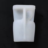 3PCS DIY Girlfriend Candle Silicone Molds, for Scented Candle Making, White, 11.5x7.4x4.7cm, Inner Diameter:56x17mm.