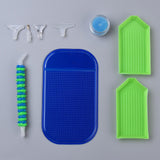 Craspire DIY Diamond Painting Tools Kit, Including Plastic & Silicone DIY Diamond Picture Paste Tools Pen, for Art Craft, Blue, 2.6x0.7x0.74cm, 2Set/Pack