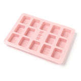3 pc Food Grade Silicone Molds, Fondant Molds, for DIY Cake Decoration, Chocolate, Candy, Soap, Ice Hockey Mold, China Mahjong Shape, Pink, 204x154x18mm