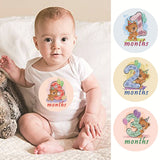 Craspire 1~12 Months Number Themes Baby Milestone Stickers, Month Stickers for Baby Girl, Animal Pattern, 220x110mm, 2pc/Sheet, 12pcs/Set