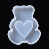 Shaker Molds, Silicone Quicksand Molds,Resin Casting Molds , For UV Resin, Epoxy Resin Jewelry Making, Bea, White, 77.5x64.5x13.5mm, Inner Diameter: 69.5x58mm