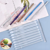 Crochet Hook Silicone Molds, for DIY Knitting Sweaters Scarves Tool Casting Silicone Mould, White, 152x7~12x5~13mm, Inner Diameter: 132~145x2~5mm, 10pcs/set