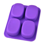 2PCS Rose Silicone Molds, Food Grade Molds, For DIY Cake Decoration, Candle, Chocolate, Candy, Soap, Purple, 184x137x27mm, Inner Diameter: 77x55mm