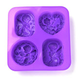 2 pc Angel Silicone Molds, Food Grade Molds, For DIY Cake Decoration, Candle, Chocolate, Candy, Soap, Purple, 177x165x28mm, Inner Diameter: 68~77x57.5~74mm