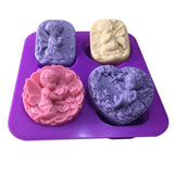 2PCS Angel Silicone Molds, Food Grade Molds, For DIY Cake Decoration, Candle, Chocolate, Candy, Soap, Purple, 177x165x28mm, Inner Diameter: 68~77x57.5~74mm