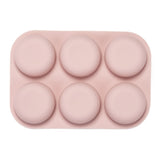5PCS Flat Round Silicone Molds, Food Grade Molds, For DIY Cake Decoration, Candle, Chocolate, Candy, UV Resin & Epoxy Resin Craft Making, Pink, 215x148x26mm, Inner Diameter: 36~58mm