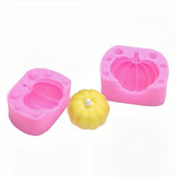 3PCS Pumpkin Fondant Molds, Food Grade Silicone Molds, For DIY Cake Decoration, Candle, Chocolate, Candy, UV Resin & Epoxy Resin Craft Making, Hot Pink, 40x55x46mm, Single Molds: 40x55x24mm, Inner Diameter: 34x40mm