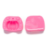 3PCS Pumpkin Fondant Molds, Food Grade Silicone Molds, For DIY Cake Decoration, Candle, Chocolate, Candy, UV Resin & Epoxy Resin Craft Making, Hot Pink, 40x55x46mm, Single Molds: 40x55x24mm, Inner Diameter: 34x40mm