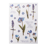 Craspire Flower Pattern Self Adhesive Hot Stamping Stickers, DIY Hand Account Photo Album Decoration Sticker, Cornflower Blue, 15x10.5x0.05cm, 10sheets/set