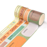 Craspire DIY Scrapbook Decorative Adhesive Tapes, Diary Pattern, 1.5~3.5cm, about 2m/roll, 4 rolls/set, 5sets/pack