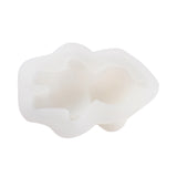 2PCS Bear Silicone Molds, Food Grade Molds, For DIY Cake Decoration, Candle, Chocolate, Candy, UV Resin & Epoxy Resin Craft Making, White, 166x112x82mm, Inner Diameter: 139x71mm