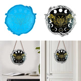 DIY Tarot Theme Moon Phase Butterfly Hanging Sign Silicone Molds, Resin Casting Molds, for UV Resin & Epoxy Resin Craft Making, Deep Sky Blue, 232x235x8.5mm, Inner Diameter: 227x225mm