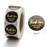Craspire 1 Inch Thank You Adhesive Label Stickers, Decorative Sealing Stickers, for Christmas Gifts, Wedding, Party, Black, 25mm, about 500pcs/roll