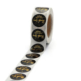 Craspire 1 Inch Thank You Adhesive Label Stickers, Decorative Sealing Stickers, for Christmas Gifts, Wedding, Party, Black, 25mm, about 500pcs/roll