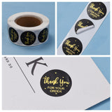 Craspire 1 Inch Thank You Adhesive Label Stickers, Decorative Sealing Stickers, for Christmas Gifts, Wedding, Party, Black, 25mm, about 500pcs/roll