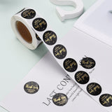 Craspire 1 Inch Thank You Adhesive Label Stickers, Decorative Sealing Stickers, for Christmas Gifts, Wedding, Party, Black, 25mm, about 500pcs/roll