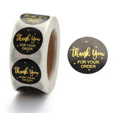 Craspire 1 Inch Thank You Adhesive Label Stickers, Decorative Sealing Stickers, for Christmas Gifts, Wedding, Party, Black, 25mm, about 500pcs/roll