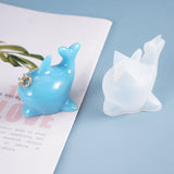 3D Dolphin Silicone Molds, Resin Casting Molds, For UV Resin, Epoxy Resin Jewelry Making, White, 87x56x29mm
