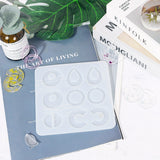 Geometry Pendant Silicone Molds, Resin Casting Molds, For DIY UV Resin, Epoxy Resin Earring Jewelry Making, White, 127x120x6mm