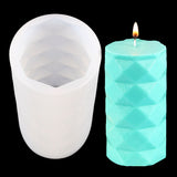 3PCS Column Scented Candle Silicone Molds, White, 122x71mm