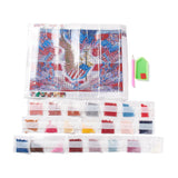 Craspire DIY American Independence Day Theme Diamond Painting Kits, Including 1Pcs Canvas Cloth, 22 Bags Resin Rhinestones, 1Pc Diamond Sticky Pen, 1Pc Tray Plate, Colorful, 2Set/Pack