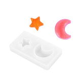 Silicone Molds, Resin Casting Molds, For UV Resin, Epoxy Resin Jewelry Making, Star & Moon, White, 73x36x10.5mm, Inner size: 17~29mm