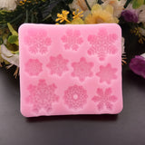 Food Grade Silicone Molds, Fondant Molds, For DIY Cake Decoration, Chocolate, Candy, UV Resin & Epoxy Resin Jewelry Making, Snowflake, Hot Pink, 91x82x7mm, Inner Size: 22~32mm