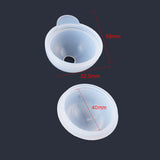 Silicone Molds, Resin Casting Molds, For UV Resin, Epoxy Resin Jewelry Making, Round, Sphere Mold, White, 59x52.5mm, Inner Diameter: 40mm