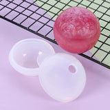 Silicone Molds, Resin Casting Molds, For UV Resin, Epoxy Resin Jewelry Making, Round, Sphere Mold, White, 59x52.5mm, Inner Diameter: 40mm