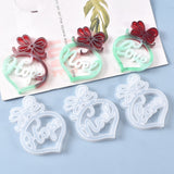 Christmas DIY Heart with Word Noel Silicone Molds, Resin Casting Pendant Molds, For UV Resin, Epoxy Resin Craft Making, White, 103x78x11mm, Hole: 2.5mm