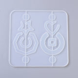 Earring Pendant Silicone Molds, Resin Casting Molds, For UV Resin, Epoxy Resin Jewelry Making, Mixed Shapes, White, 156x153x6mm, Hole: 1.5mm