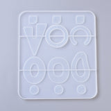 Earring Pendant Silicone Molds, Resin Casting Molds, For UV Resin, Epoxy Resin Jewelry Making, Mixed Shapes, White, 173x151x7mm, Hole: 1.3mm