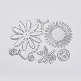 CRASPIRE Carbon Steel Cutting Dies Stencils, for DIY Scrapbooking/Photo Album, Decorative Embossing DIY Paper Card, Flower, Matte Platinum Color, 7.2x9.85cm