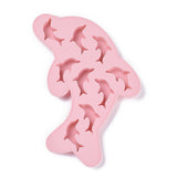 Food Grade Silicone Molds, Fondant Molds, For DIY Cake Decoration, Chocolate, Candy, UV Resin & Epoxy Resin Jewelry Making, Dolphin, Pink, 227x127x12.5mm